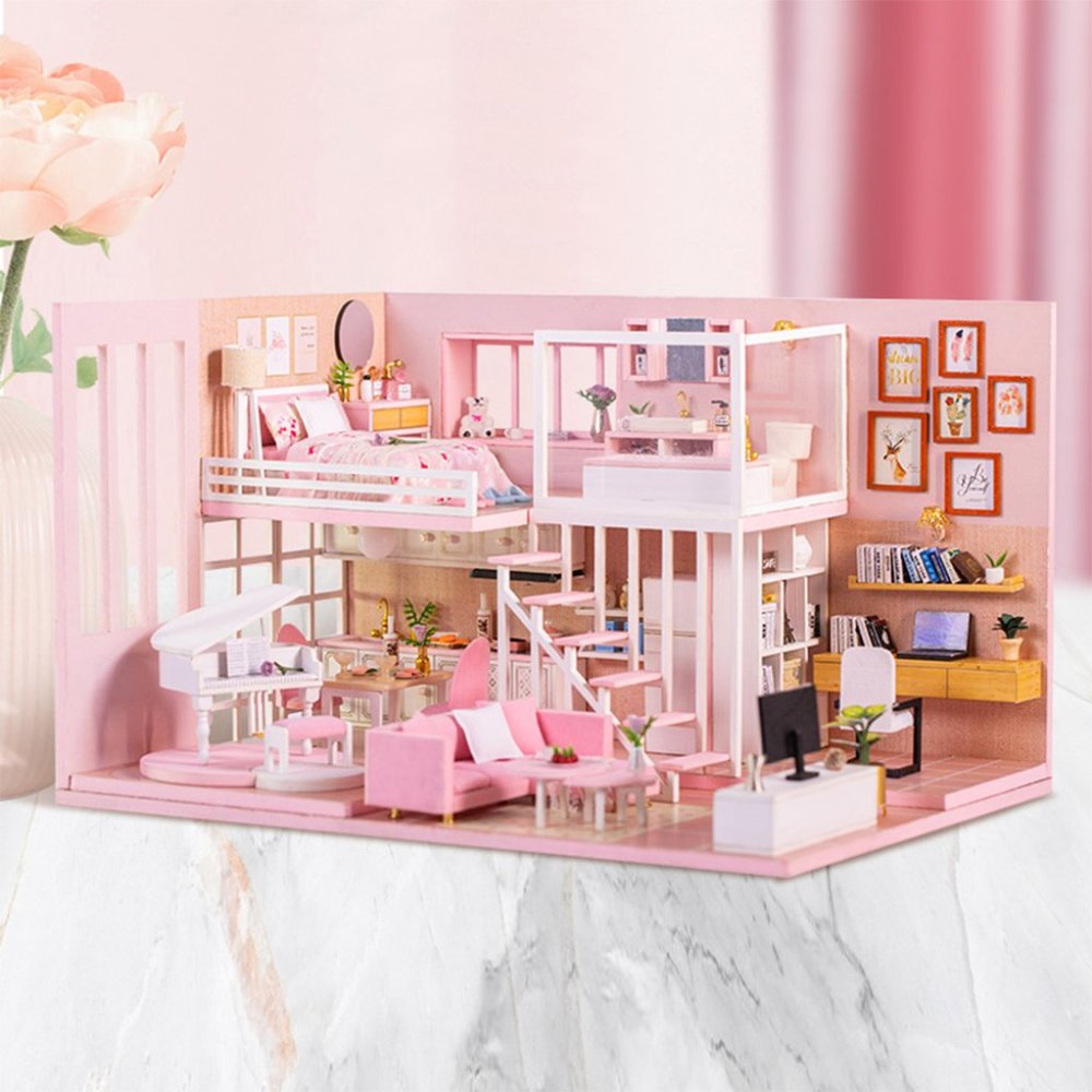 DIY Pink Doll house Miniature - A Holiday Gift